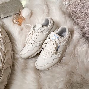 White + Blue Reebok Sneakers